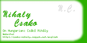 mihaly csako business card